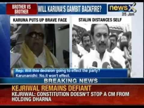 NewsX: Dravidian party has massive in fighting. Alagiri expelled, Stalin has his way