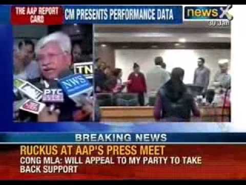 Aam Aadmi party latest news: Congress MLA from Okhla disrupts Arvind Kejriwal's press conference