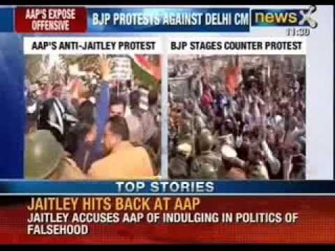 BJP counter attacks AAP protest outside Jaitely's house - NewsX