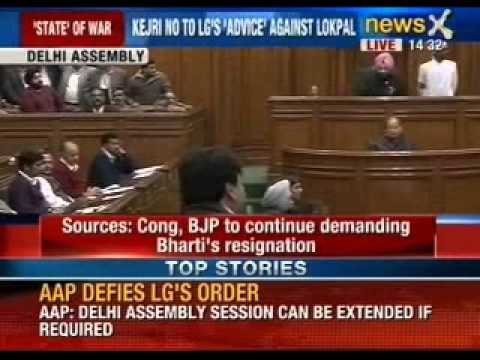 Massive row in Delhi Assembly over Janlokpal, Congress-BJP slam AAP