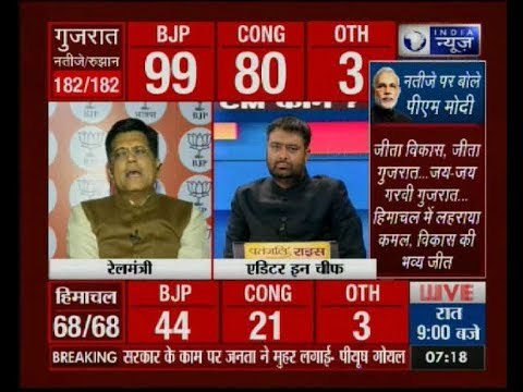 रेल मंत्री पीयूष गोयल ने इंडिया न्यूज़ के कहा- सरकार के काम पर जनता ने मुहर लगाई