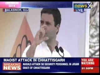 Rahul Gandhi addresses a rally in Gujarat