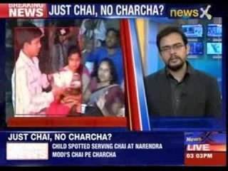 Child spotted serving chai at Narendra Modi's chai camp