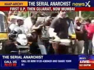 AAP supporters damage equipment at Churchgate station in Mumbai