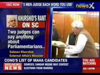 Salman Khurshid has heaped scorn on the SC and the Election Commission of India
