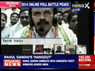 Rahul Gandhi interacts with party workers on Google Hangout