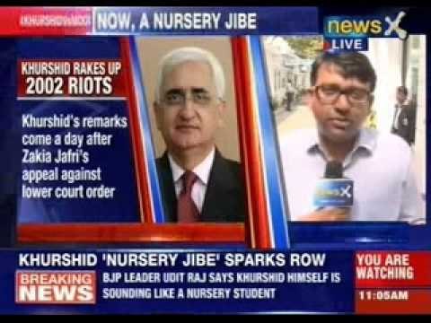BJP hits out at Salman Khurshid for his nursery remark on Narendra Modi