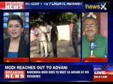 Narendra Modi goes to meet LK Advani
