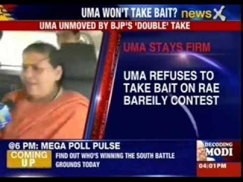 BJP: Uma Bharti refuses to take bait on Rae Bareli contest