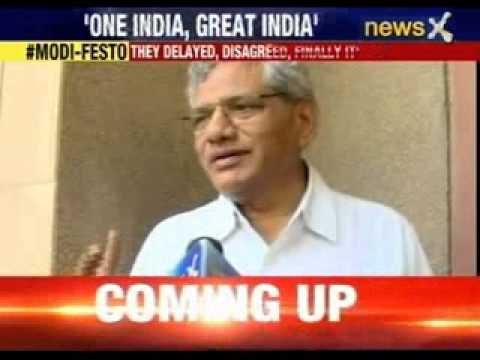 CPM leader Sitaram Yechury slams BJP manifesto