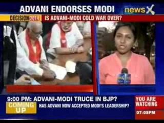 Has Advani now accepted Modi's leadership ?