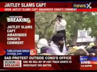 Sikhs protest outside Congress Headquarter