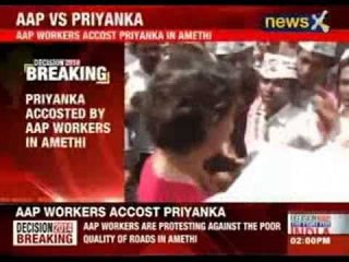 Priyanka Gandhi accosted by AAP workers in Amethi