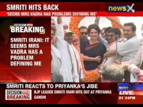 Smriti Irani hits back at Priyanka Gandhi