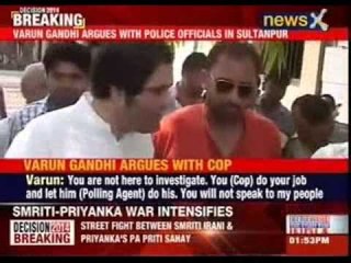 Varun Gandhi argues with police officials in Sultanpur