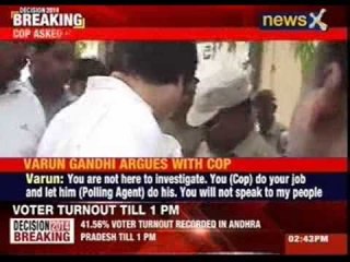 Varun Gandhi intimidates a police officer in Sultanpur