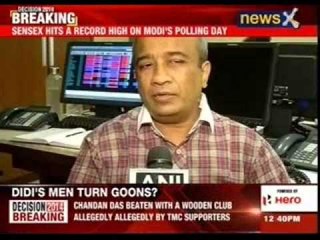 Sensex hits a record high on Modi's polling day