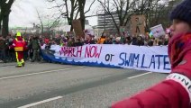 Swedish teen climate activist leads rally in Germany