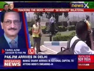 Pakistan PM Nawaz Sharif arrives in India