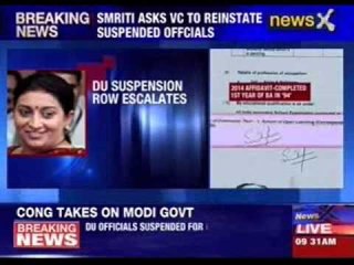 Smriti Irani responds to DU suspension row
