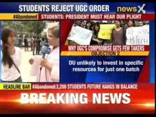 BMS students protest outside UGC office
