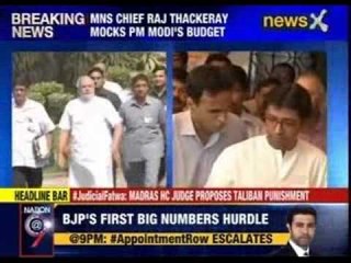 Скачать видео: MNS Chief Raj Thackeray mocks PM Modi's Budget