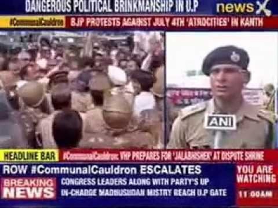 Kaanth yatra: Congress workers stage massive protest