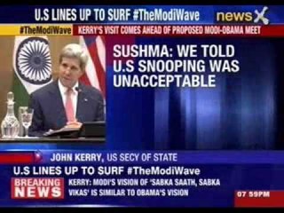 US Secretary of State John Kerry and Sushma Swaraj  address press conference