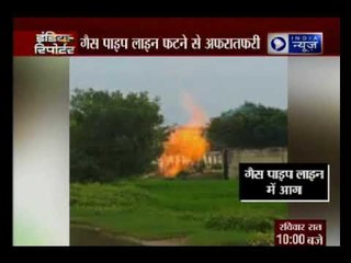 यूपी के मुरादाबाद में आग का कोहराम, गैस पाइप लाइन फटने से अफरातफरी