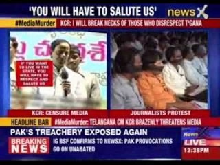 Journalists silent protest against Telangana CM
