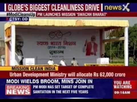Prime Minister Narendra Modi launches nationwide 'Swachh Bharat Mission', addresses nation
