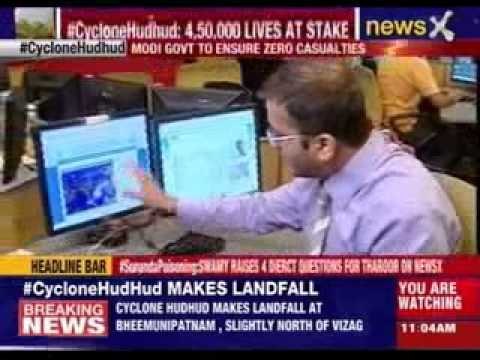 Cyclone Hudhud makes landfall, crosses Andhra coastline