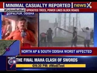 Hudhud recedes within hours, gives way to heavy rainfall