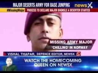Major Bhonsle was seen doing base jumping in Norway