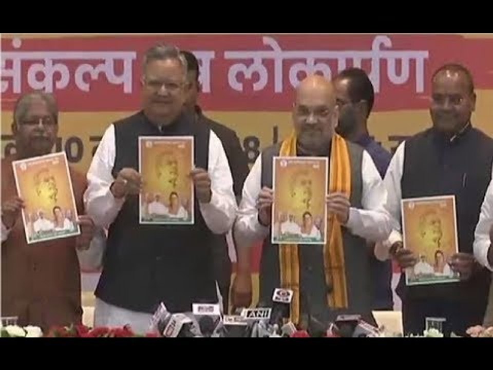 Chhattisgarh assembly election 2018: बीजेपी अध्यक्ष अमित शाह ने जारी किया घोषणा पत्र