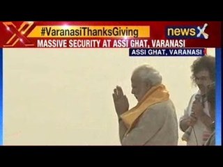 PM Narendra Modi prays at Assi Ghat in Varanasi