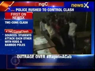 Student wings of TMC and Congress clash in Murshidabad
