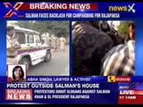 Mahinda Rajapaksa - Tamil groups protest outside Salman Khan's residence