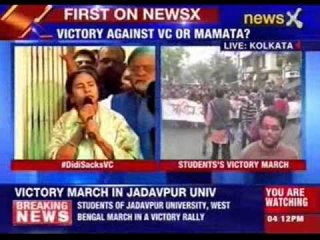 Victory march in Jadavpur University in West Bengal