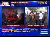 Delhi BJP leader supporters protest outside party office