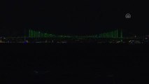 15 Temmuz Şehitler Köprüsü Yeşil Işıkla Aydınlatıldı