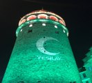 Galata Kulesi Yeşile Büründü