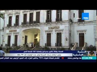 النشرة الإخبارية - الصحة : وفاة حالتين جديدين وإصابة 181 شخصاً أمس بسبب إرتفاع درجات الحرارة