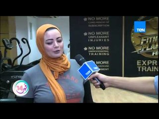 قمر 14 - من داخل الجيم ولقاء مع مجموعة من البنات فى مسابقة "تحدي السمنة" أثناء ممارسة التمرين