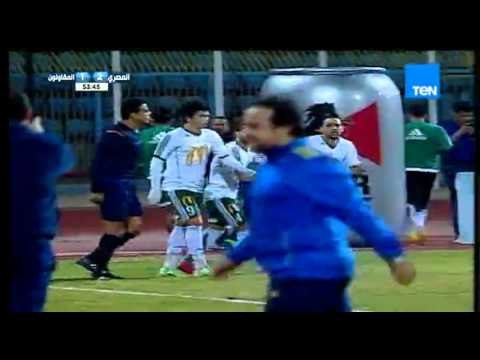 أحمد رؤوف يحرز الهدف الثاني للنادي المصري فى مرمي المقاولون المصري vs المقاولون