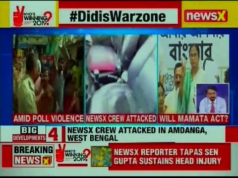 TMC goons attack NewsX crew; reporter Tapas Sengupta sustains head injury