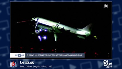 Un Boeing 737 qui finit son atterrissage dans un fleuve