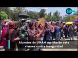 Alumnos de la UNAM marcharán este viernes contra inseguridad y violencia