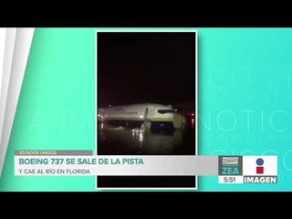 Boeing 737 se sale de la pista y cae en un río de Florida | Noticias con Francisco Zea