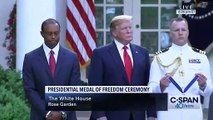 Tiger Woods Receives Standing Ovation After President Trump Awards Him Medal Of Freedom